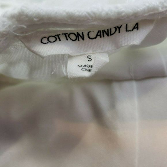 Cotton Candy LA White Floral Lace Dress Back Tie Cut Out Lined S EUC - Picture 5 of 5